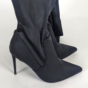 Steve Madden Women's Tall Boots with high heels (Black, Size 8.5M)